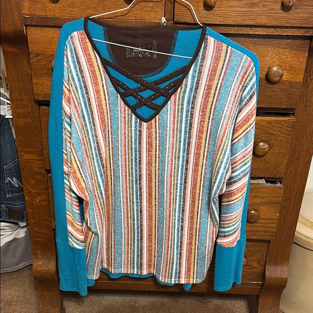 Cozy Blue Long Sleeve Sweater Tee